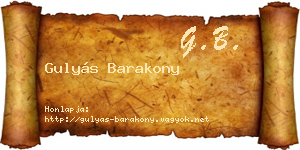 Gulyás Barakony névjegykártya